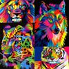 Lion Tiger Wolf and Leopard 5D DIY Diamond Painting Painted Animals Diamond Embroidery Cross Stitch Kit Full Rhinestone Mosaic Home Decor Gift
