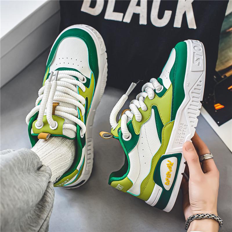 2024 Новая Мода Спортивная Обувь Мужская Кожаная Удобная и Легкая Повседневная Обувь Для Ходьбы на Открытом Воздухе Обувь для Скейтборда Смешанные Цвета