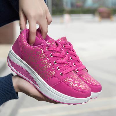 Женские туфли-качалки, новая уличная повседневная женская одинарная обувь, сетчатые туфли на толстой подошве с увеличением высоты, спортивная женская обувь, осенняя обувь для путешествий