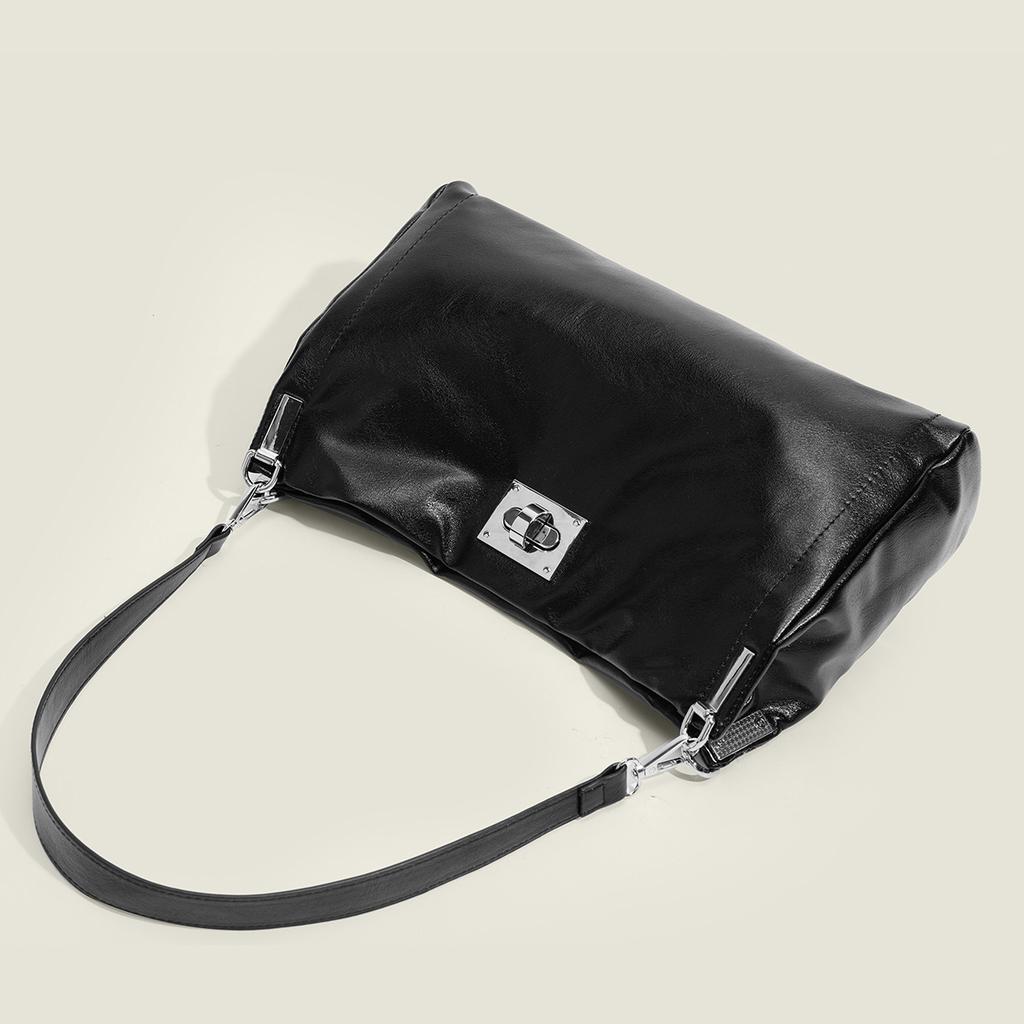 Сумка-тоут через плечо для женщин, летняя, черная, для поездок на работу, простая, универсальная сумка через плечо