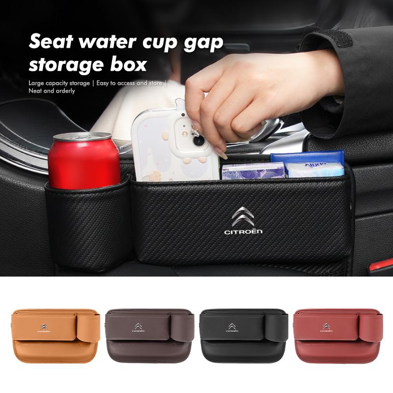 Car Seat Gap Filler Storage Box Water Cup Holder Accessories For Citroen C5 C1 C2 C6 C4L DS3 DS4 DS5 C-Elysee Grand Berlingo
