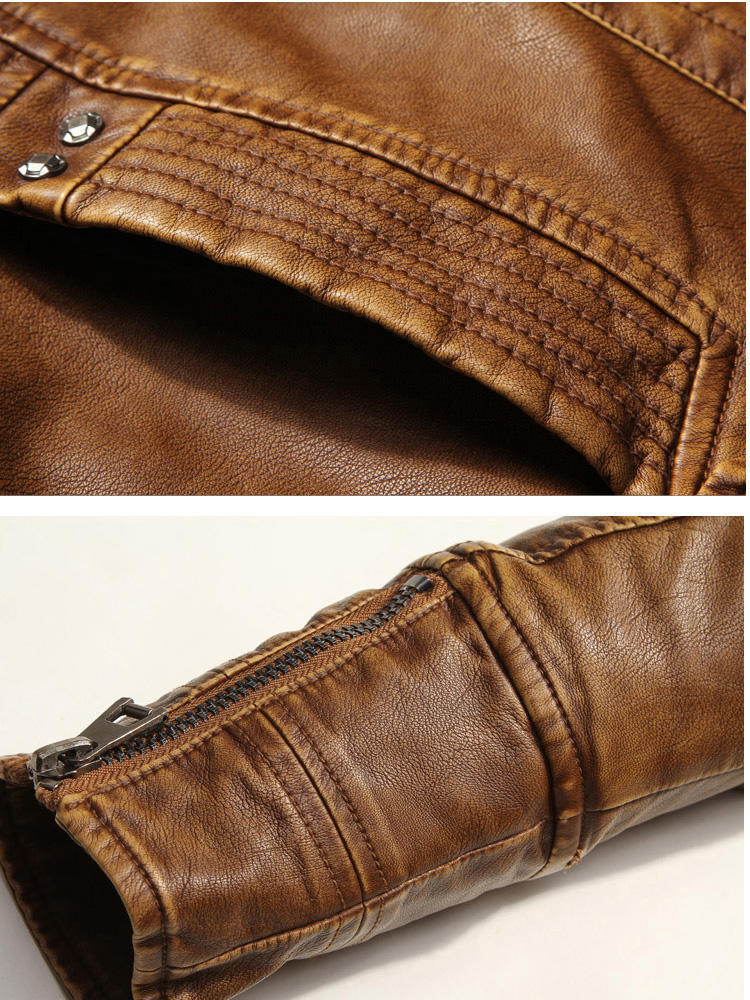 Winter Brand Leather Jacket Men Slim Collar Jaqueta Couro Bomber Jacket Faux Leather Fur Coat