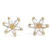 [K6658] - Gold Plated Earrings 'Flora' White Gold - 8 Mm