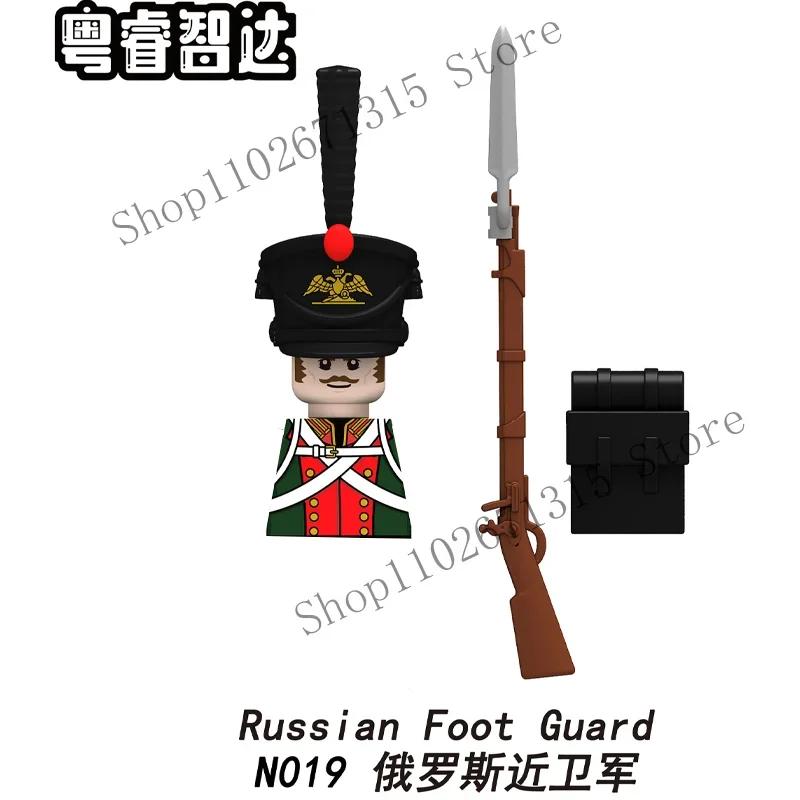 Napoleonic Wars Military Soldiers Building Blocks British France Prussia Cavalry Army Russian Infantry Figures Bricks Kids Toys