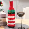 2pcs Creative Christmas Wine Bottle Cover Handmade Wine Bottle Knitted Sweaters  Home Decor