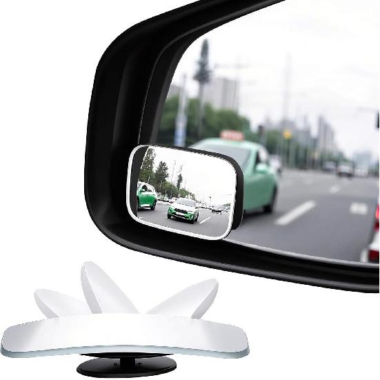 Blind Spot Mirror, Amfor HD Glass Convex Lens Frameless Adjustable Blind Spot Mirror for All Universal Vehicles Car Stick-on Design (2 PCS)