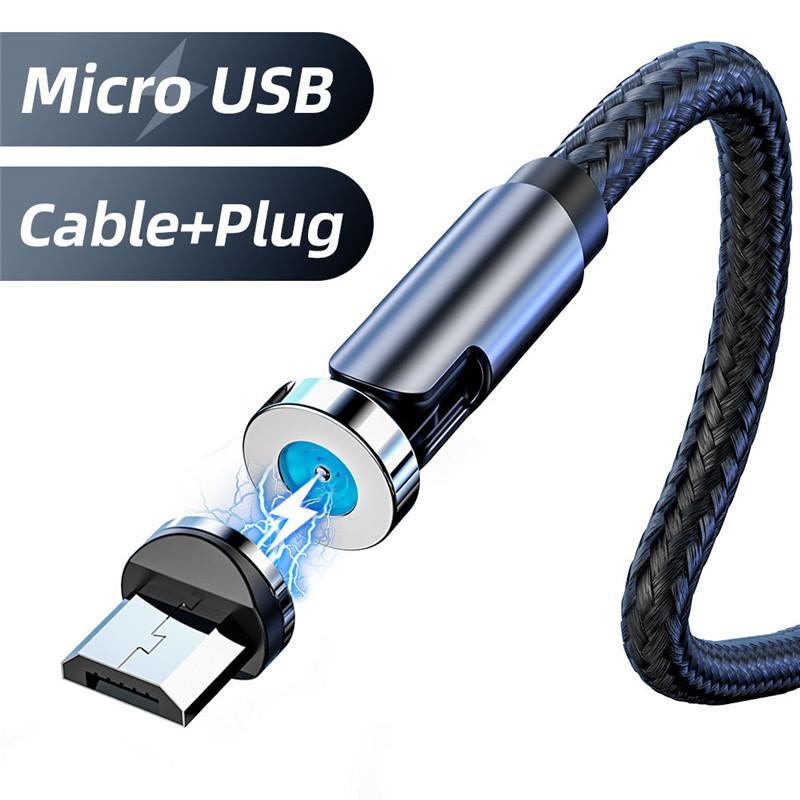 FONKEN 540o Вращение Магнитный кабель Micro USB Магнитное зарядное устройство Кабель Вращающийся USB Тип C Магнит Кабель для iPhone Xiaomi Samsung Cord