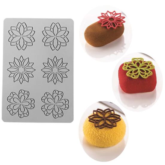 Силиконовая форма для шоколада «Рождественская снежинка» для украшения торта, коврики для отпечатков помадки, формы для выпечки