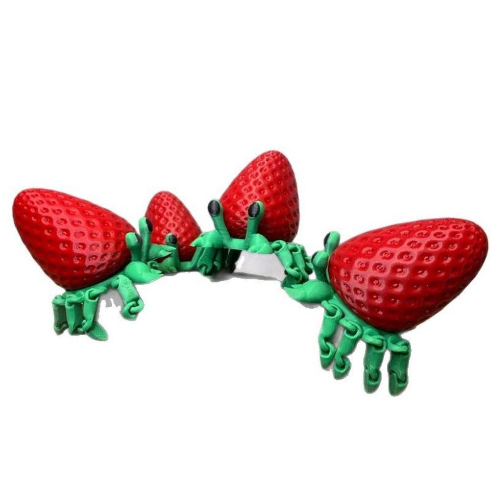Шарнирный 3D-печатный клубничный краб, гибкая поза, 3D-печатная модель краба, детская игрушка