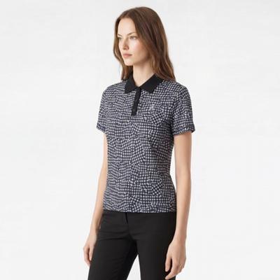 Munsingwear Женская футболка в клетку с воротником Черная mr322lTs72