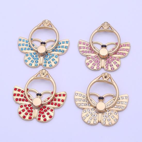 Держатель-кольцо для пальца Вращение на градус Задняя Универсальная 360 Наклейка Страз Бабочка Мобильный телефон