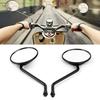 1 Pair 10MM Thread Universal Motorcycle Black Rounded Side Back Rear View Mirror