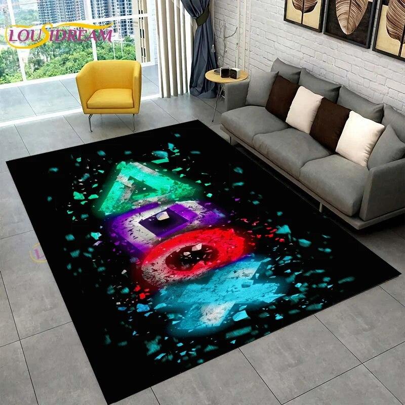 Cartoon Gamer Game Controller Area Rugs,Large Carpet Rug for Living Room Children's Room,Kids Play Crawl Non-slip Floor Mat Gift