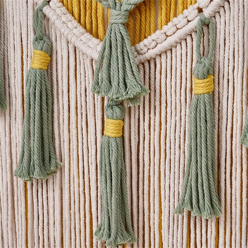 Colorful Handwoven Cotton Rope Tassels Wall Hanging Tapestry for Home Decoration Living Room or Bedroom Wall Pendant