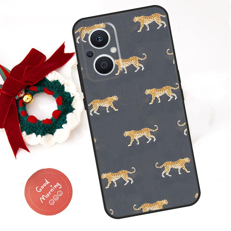 Чехол Funda с принтом тигра и гепарда для OPPO Reno 13 F 14F 12F 11F 10 11 12 14 Pro 7 8 Lite Чехол OPPO Find X9 X8 X6 X5 Pro