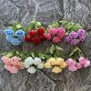 Bridal Silk Bouquet 5branch Artificial Flowers Weddings Decor Photography Props