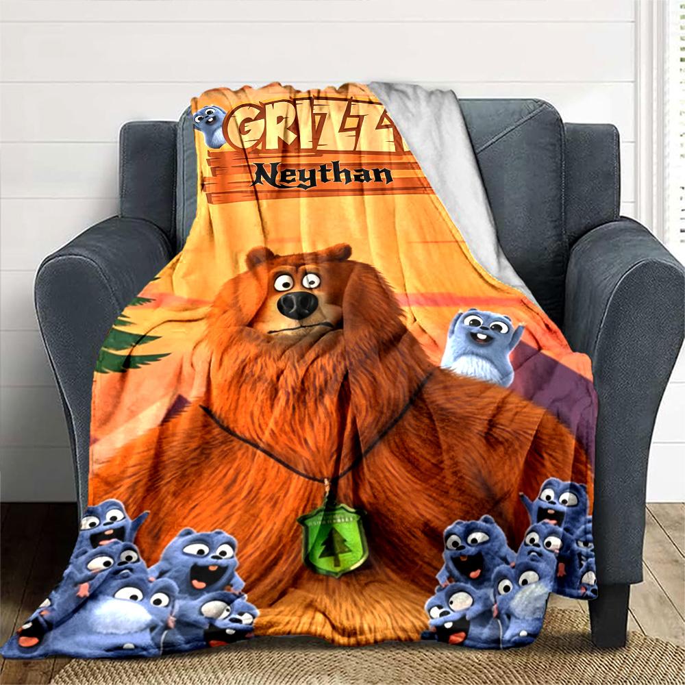 Grizzy & Lemmings Blanket Soft Warm Cozy Suitable for Couch Bed Chair Four Seasons Universal Stylish Decor Suitable for Gifting Relatives and Friends
