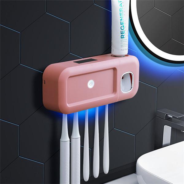 Ultraviolet Toothbrush Holder Sterilizer Automatic Toothpaste Dispenser Squeezer Bathroom Accessories Set