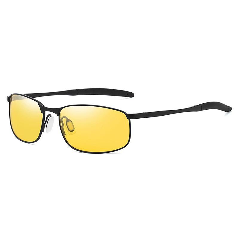 aoron Модные мужские поляризационные солнцезащитные очки, классические спортивные солнцезащитные очки для вождения, UV400, с металлической оправой, антибликовые очки