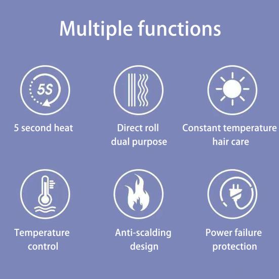 Беспроводной выпрямитель для волос Щетка 3 температуры Быстрый нагрев USB Перезаряжаемый портативный дорожный электрический