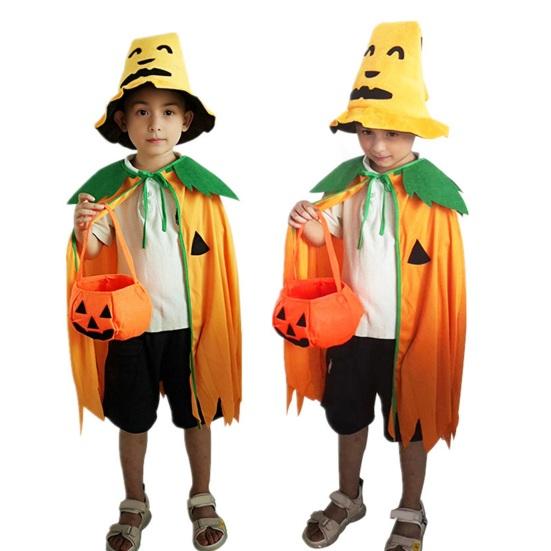 Детский костюм на Хэллоуин Yousheng, накидка на шнуровке, сумочка в виде тыквы и конфет, мультяшная шляпа, костюм для косплея, одежда для вечеринки на Хэллоуин