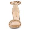 Allegra K Women's Open-Toe Ankle Strap Sandals with Shiny Chunky Heels, Rose Gold, Size 25.5cm