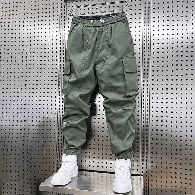 Men's Khaki Pique Style Harem Pants - Trendy, Loose Fit, Cuffed, with Pockets