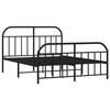 VidaXL Metal Bed Frame with Headboard-Footboard Black 160x200 Cm 353656