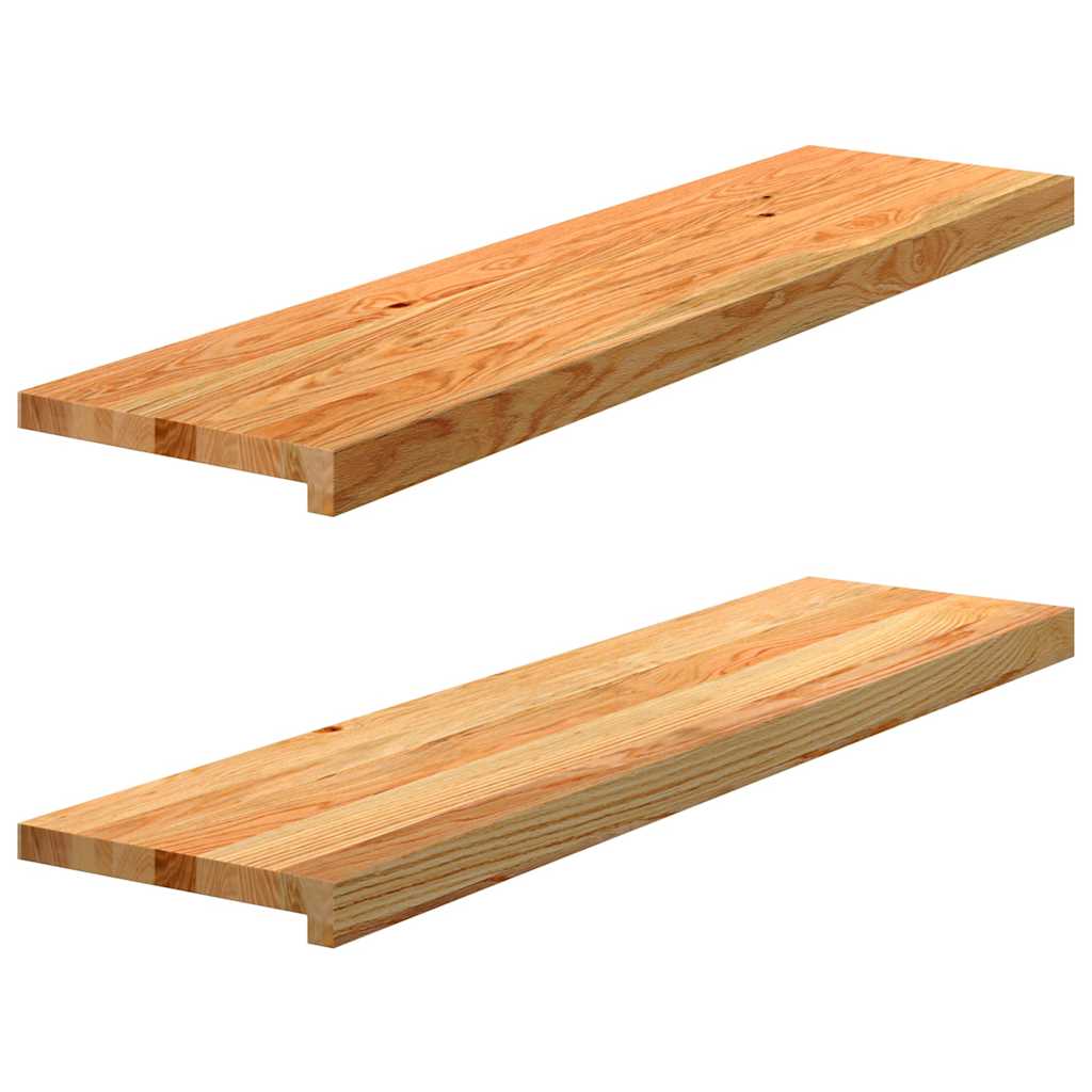 Vidaxl Parapety 2 Szt., Jasnobrązowy, 100X25X2 Cm, Lite Drewno Dębowe