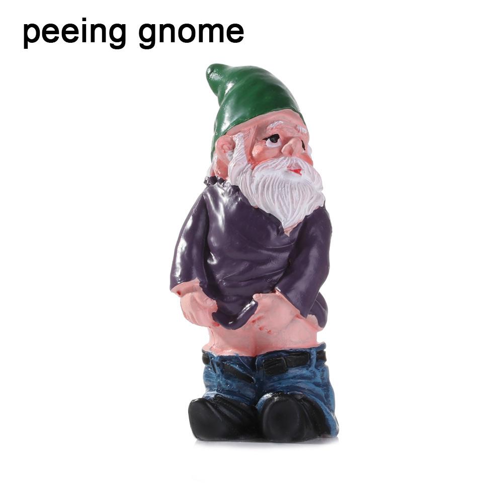 Funny Peeing Elf Drunk  Elves Dwarf Figurines Fairy Garden Micro Landscape Miniature Gnomes