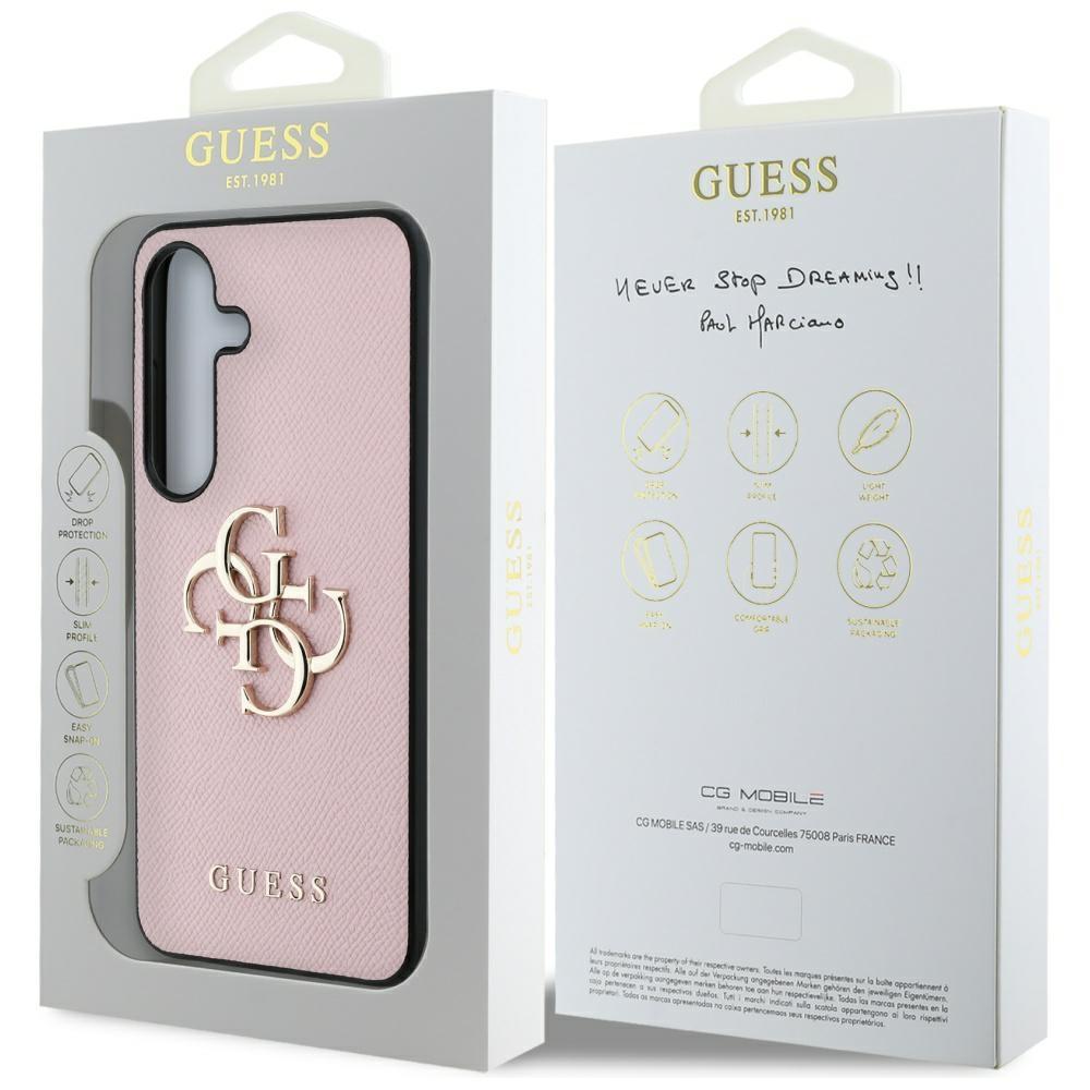 Etui do Samsung Galaxy S25 Guess 4G Logo Różowe