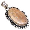 Pendant Fossil Coral Gemstone Handmade Mother Day Silver Jewelry 2.25"