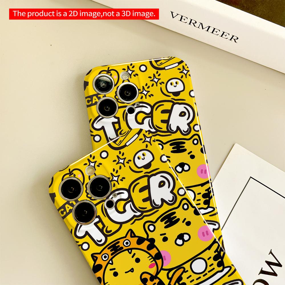 Tiger HamiCat Yellow Pattern Phone Case All inclusive film hard phone case, compatible with iPhone 18 Pro Max 17 16 15 14 13 12 11