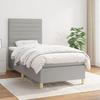 3142385 vidaXL Divan Bed with Mattress Light Grey 90x200 Cm Fabric