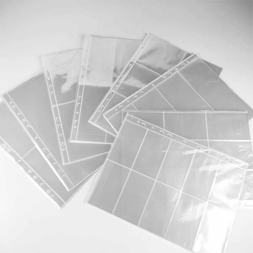Binder Refill Clear Photo Album Pages A4 11-Hole Card Pages Multi-Pockets Inner Page
