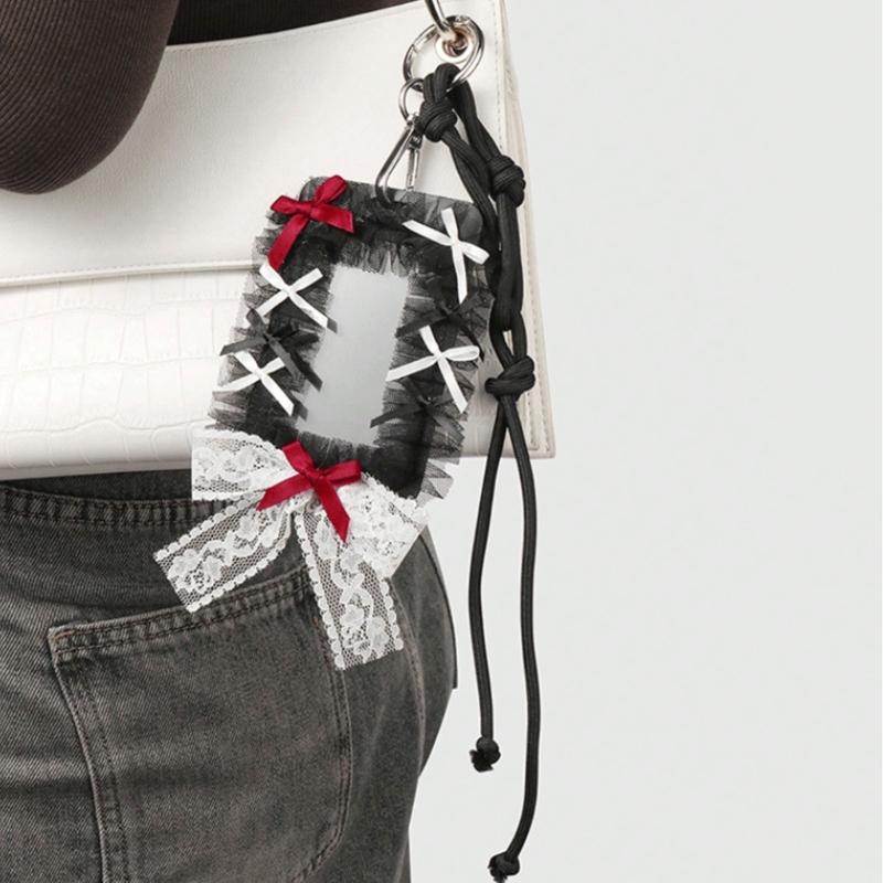 Элегантный Держатель для Бейджа Готский Бант Брелок Бусины Кружево Шарм для Карты Аксессуар Альтернативная Мода Брелок