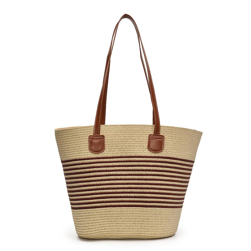 Новая плетеная соломенная сумка для женщин, летние сумки, сумки-тоут с видом на море, плетеные сумки через плечо большой емкости, высококачественные сумки-ведра