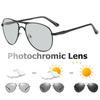 Photochromic Sunglasses Men's Metal Polarized Sun Glasses Outdoor Driving Eyewear Goggles UV400