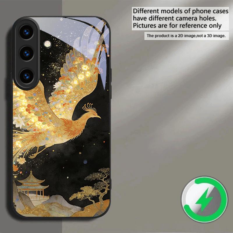 Потрясающая картинка Феникса, подходящая для Samsung Galaxy S25 Ultra S20 FE S21 S22+ S23 Plus S24 S26 Edge, магнитный стеклянный чехол для телефона