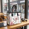Butterfly Floral Printed Casual Tote Bag Lightweight Fashion Daily Shopping Shoulder Bag for Ladies
