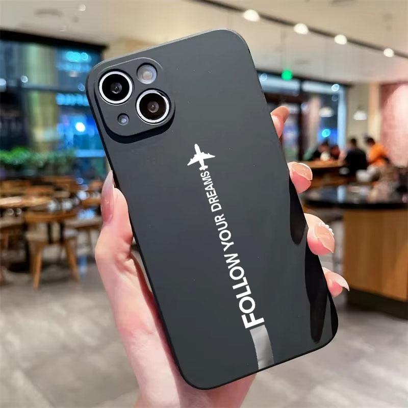 Премиальный чехол для телефона с рисунком самолета для iPhone 16 15 Pro Max Чехлы iPhone 13 11 12 14 Pro XS Max 7 8 Plus XR X Мягкая силиконовая крышка