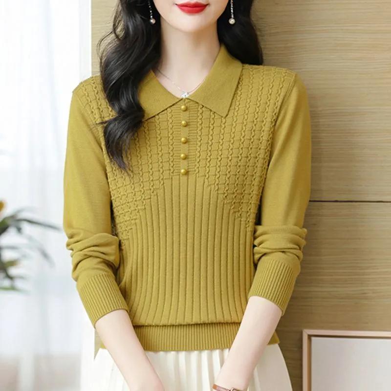 Spring Autumn Women Jumper Sweater Korean Fashion Bottoming Shirts Basic Knitwear Long Sleeve Pullovers Sweater Female Tops