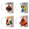 F-Caw-F Rooster Mug Ceramic Coffee Mug 400ml Hidden Message Tea Cup Sarcastic Gift for Tea And Coffee Lovers