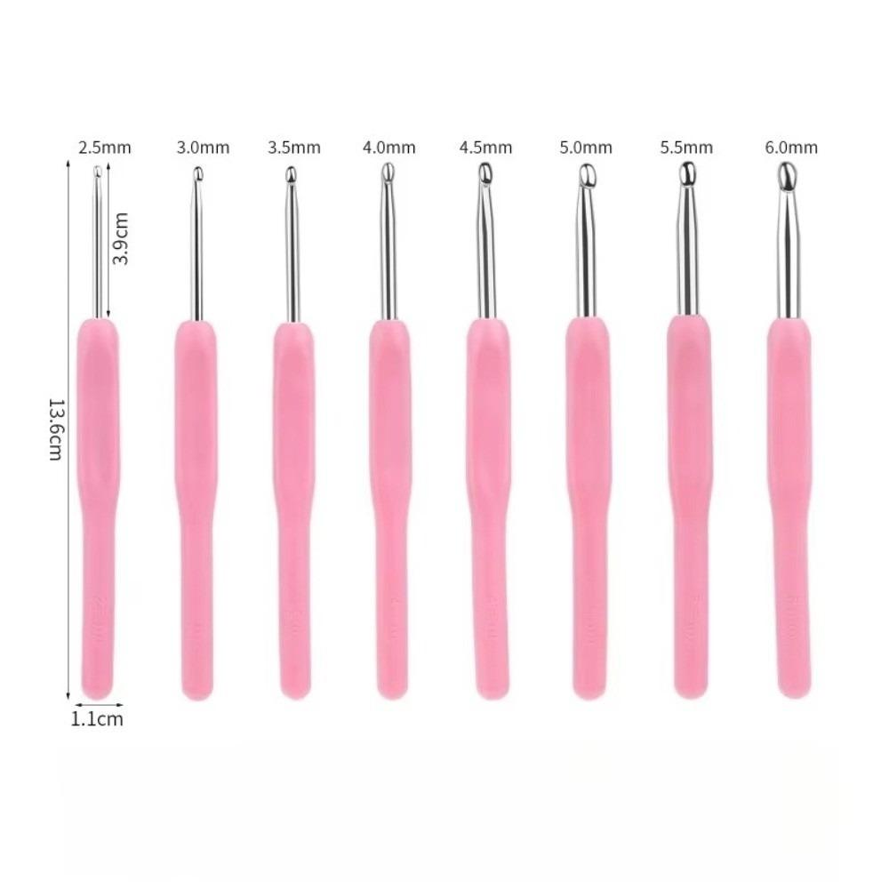 8 Pieces Crochet Hooks 2.5-6.0mm Sizes Yarn Needles Set New Knitting Needles For Crochet Amigurumi