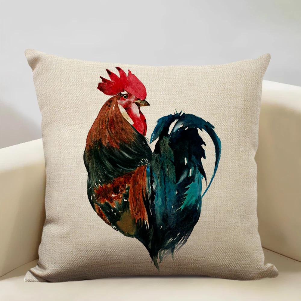 Акварельный Животное Лошадь Курица Ящерица Корова Антилопа Декоративная Наволочка 45x45см Чехол на Подушку для Дивана Домашний Декор
