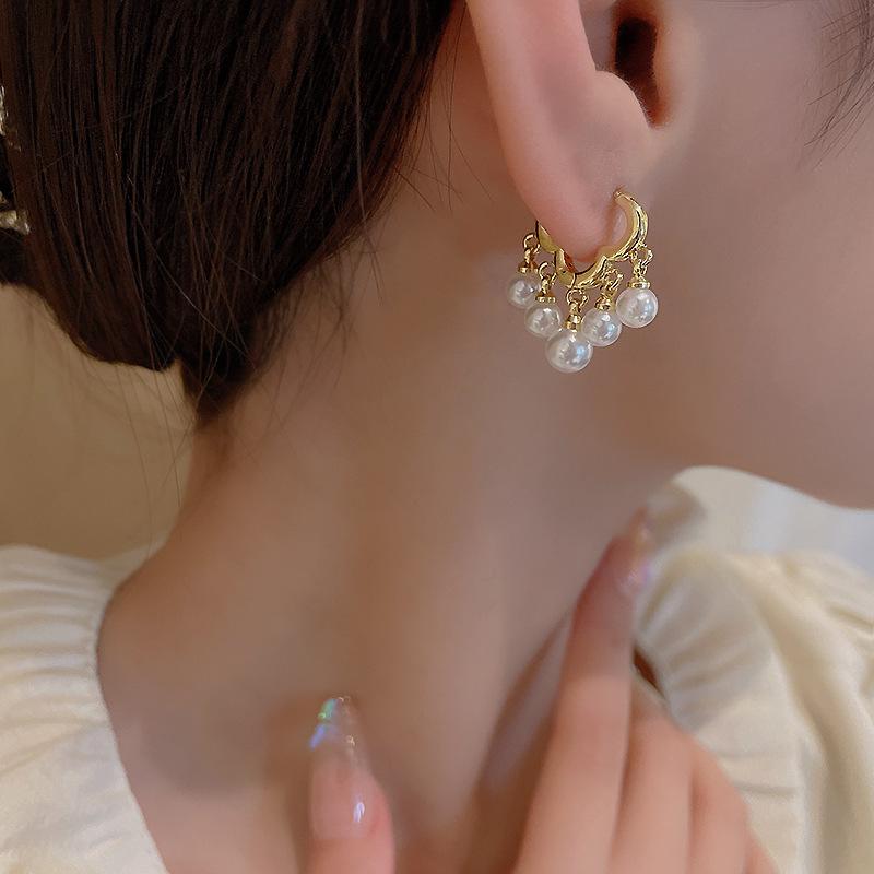 Серьги-пусеты из серебряных игл S925 с облачным жемчугом - Модные универсальные пусеты для женщин