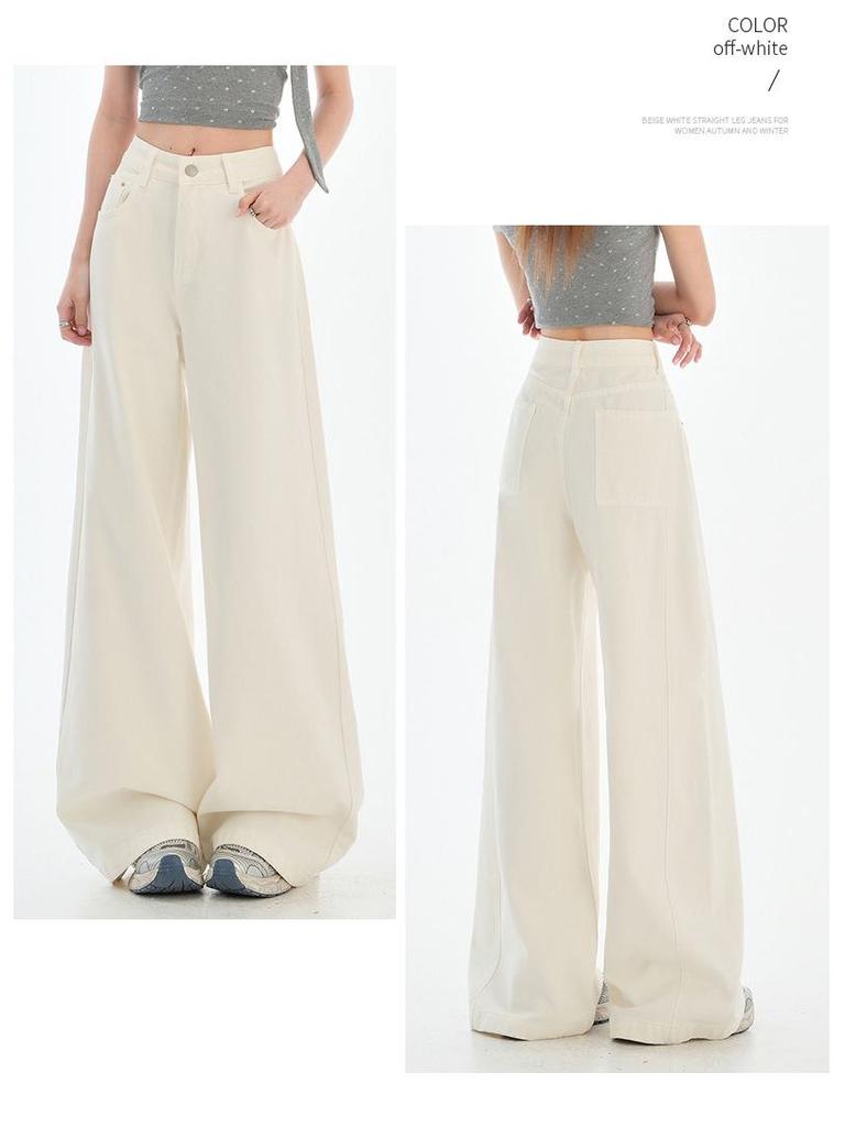 Xintang Женские джинсы 2025 с высокой посадкой, в стиле ретро, с широкими штанинами