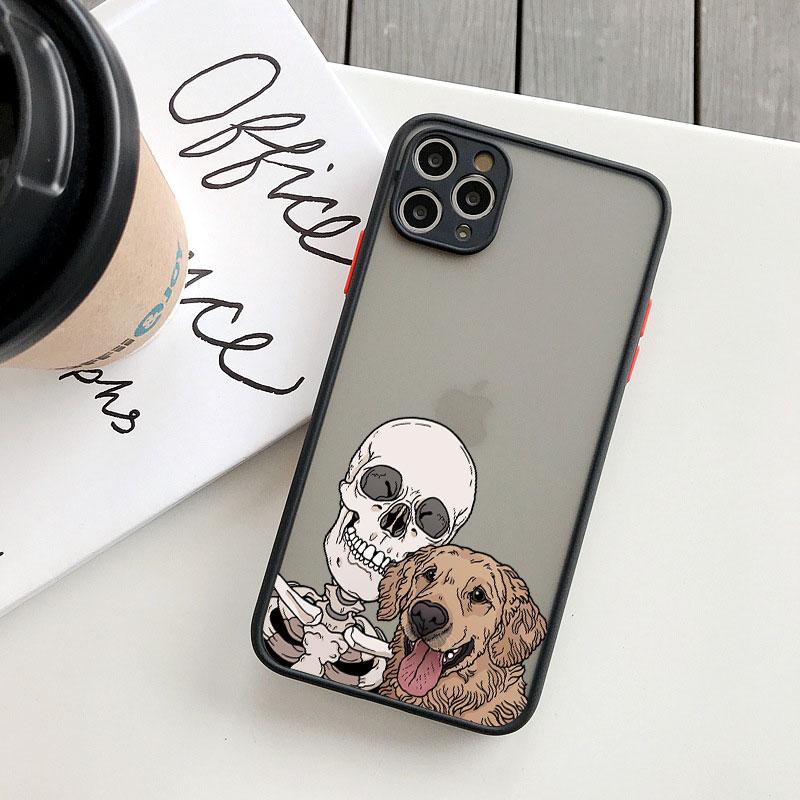 Роскошный Забавный Милый Чехол-Скелет Череп Кошка для iPhone X XS XR 16 15 14 13 12 11 Pro Max SE2 7 8 Plus Ударопрочная Задняя Крышка Funda