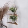 Home Decoration Crafts Floating Shelves Wood Stand Boho Home Decor Corner Shelf Wall Hanging Decor Triangle Shelf Display Stand