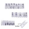 3D Magic Mirror Powder Metal Heart & Cross Rose Nail Art False Nails